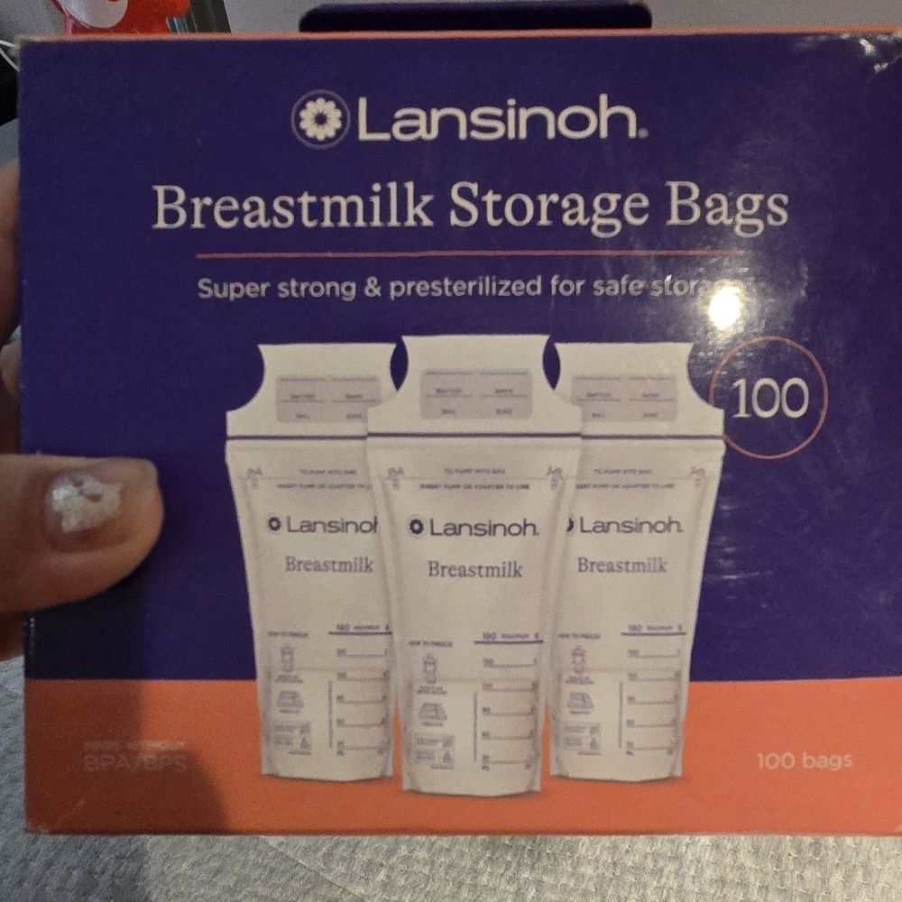 Lansinoh Breastmilk Storage Bags - Blue and White